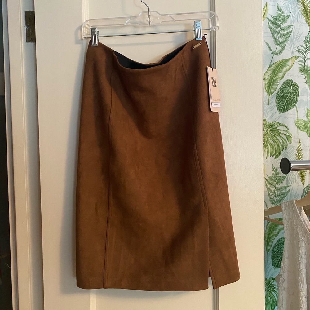 Brown suede-like skirt